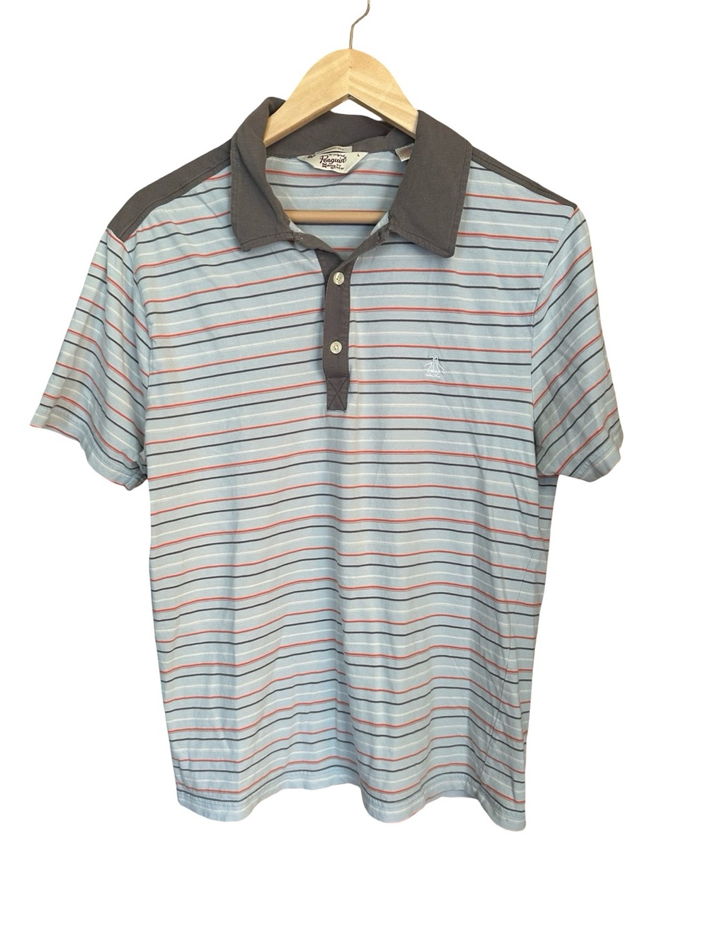 Penguin Striped Classic Fit Polo Sz L